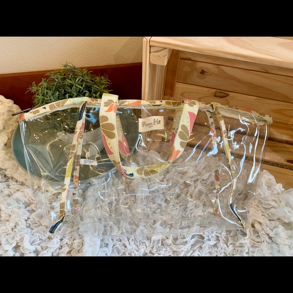 Clear Transparent Stadium Tote PVC Vinyl Beach Travel Storage Bag - Picture 3 of 7